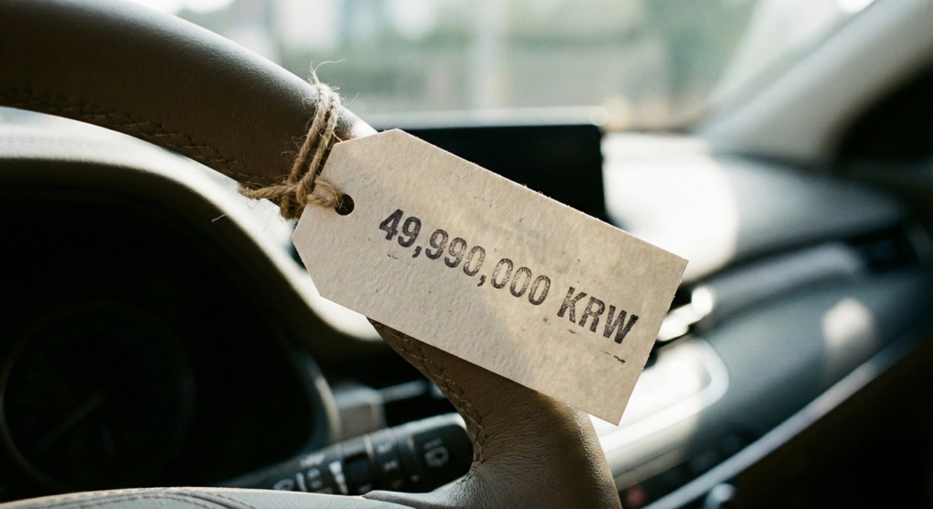 차량 가격 안내표시, AI제작